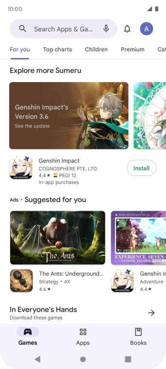 Press the profile icon.