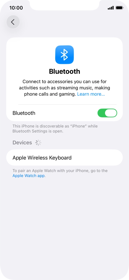 Press the required Bluetooth device and follow the instructions on the screen to pair the device with your phone.
