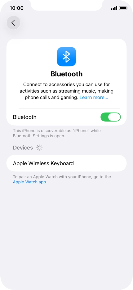 Press the required Bluetooth device and follow the instructions on the screen to pair the device with your phone.