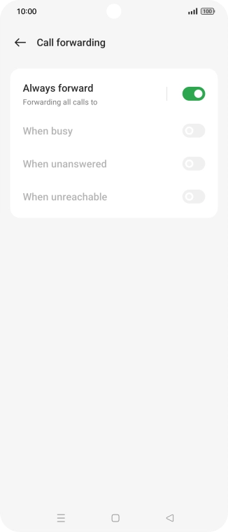 Press the indicator next to the required divert type.