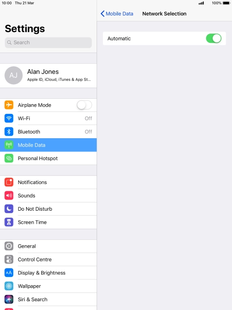 Press the indicator next to 