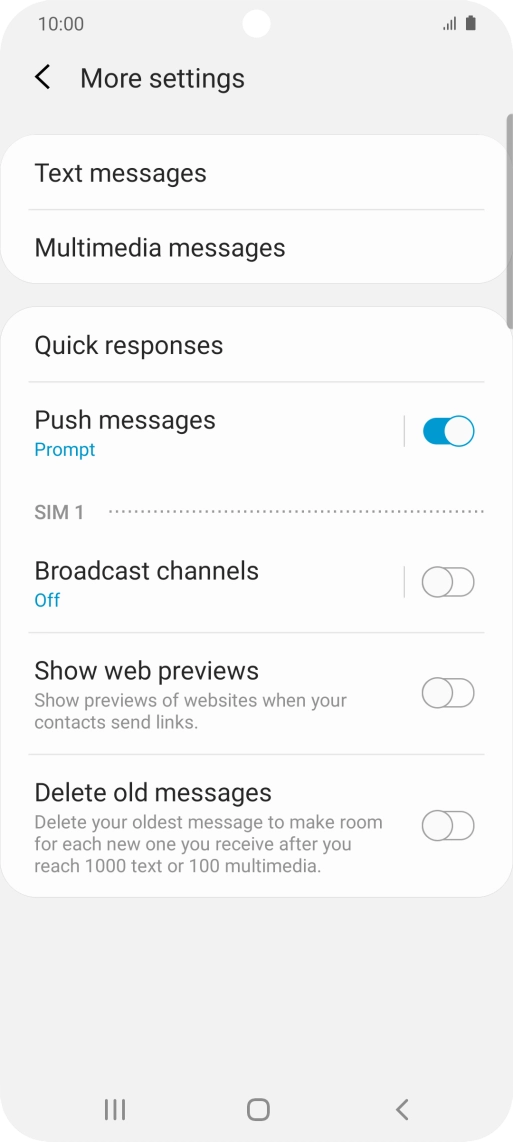 Press Text messages.