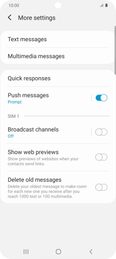 Press Text messages.