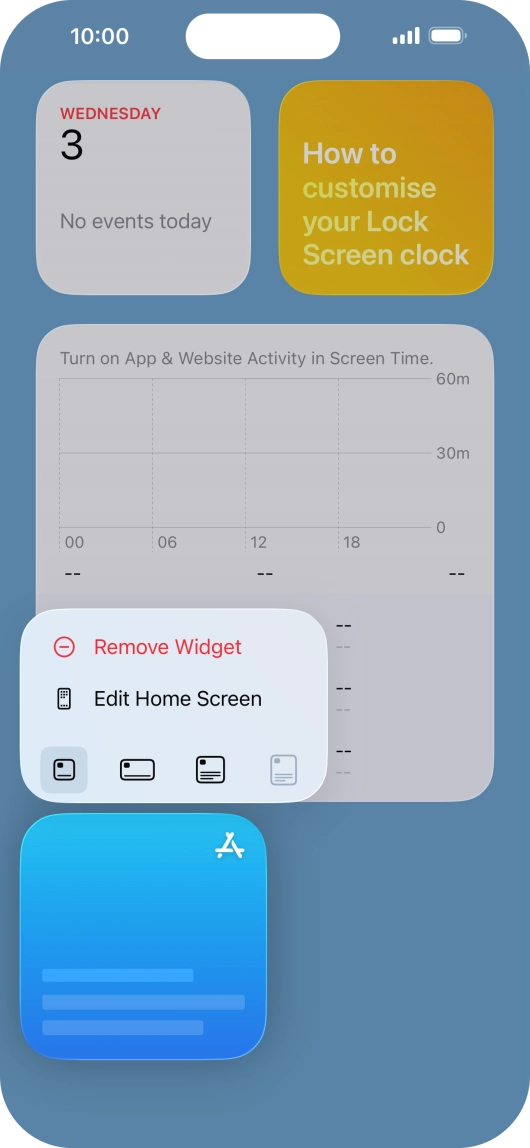 Press Remove Widget.