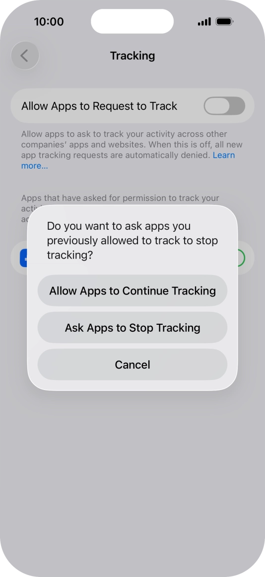 If you turn off the function, press the required setting.