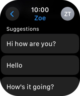 Press the required quick reply.
