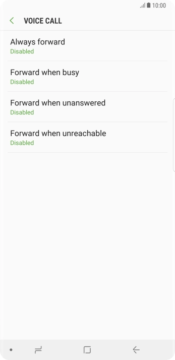 Press the required divert type.