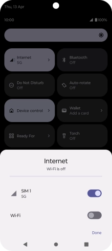 Press the indicator next to the name of the SIM to turn the function on or off.