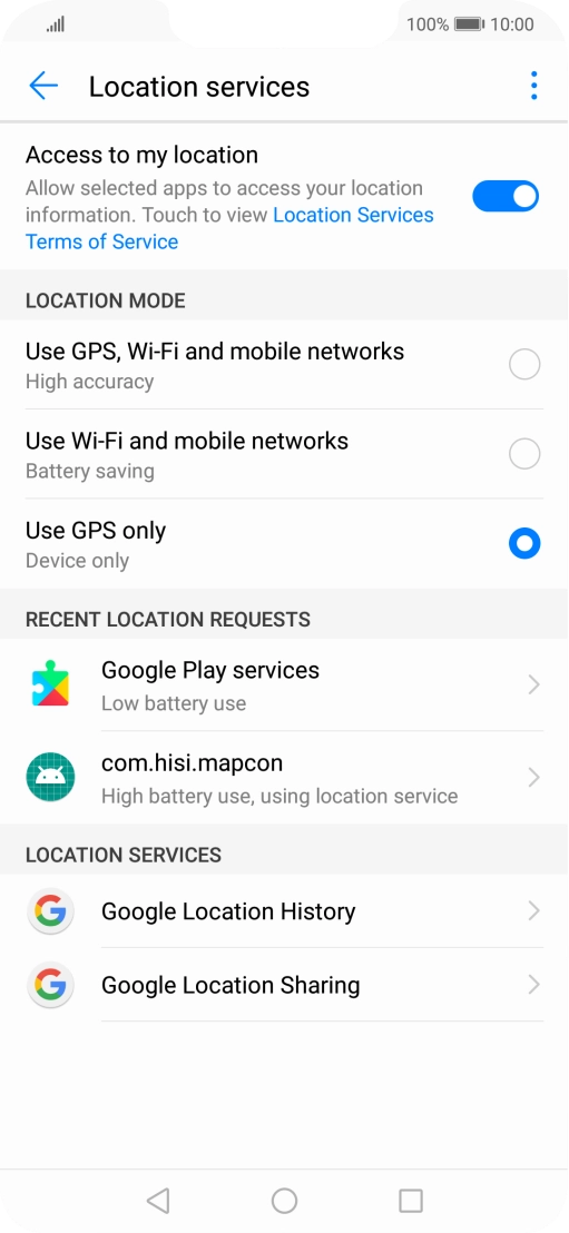 If you select Use GPS, Wi-Fi and mobile networks, your phone can find your exact position using the GPS satellites, the mobile network and nearby Wi-Fi networks. Satellite-based GPS requires a clear view of the sky.
