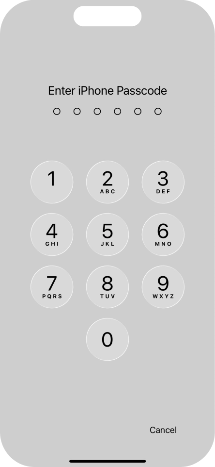 Use the phone lock code you created.