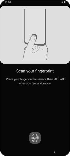 Follow the instructions on the screen to create the phone lock code using your fingerprint.