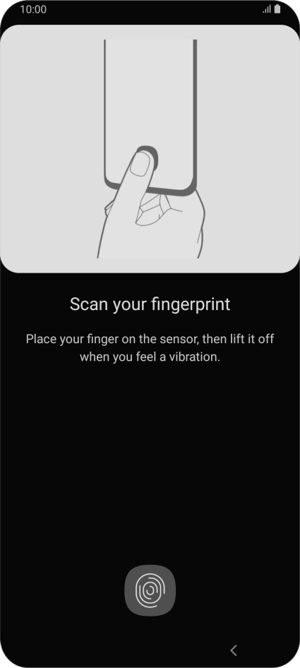 Follow the instructions on the screen to create the phone lock code using your fingerprint.