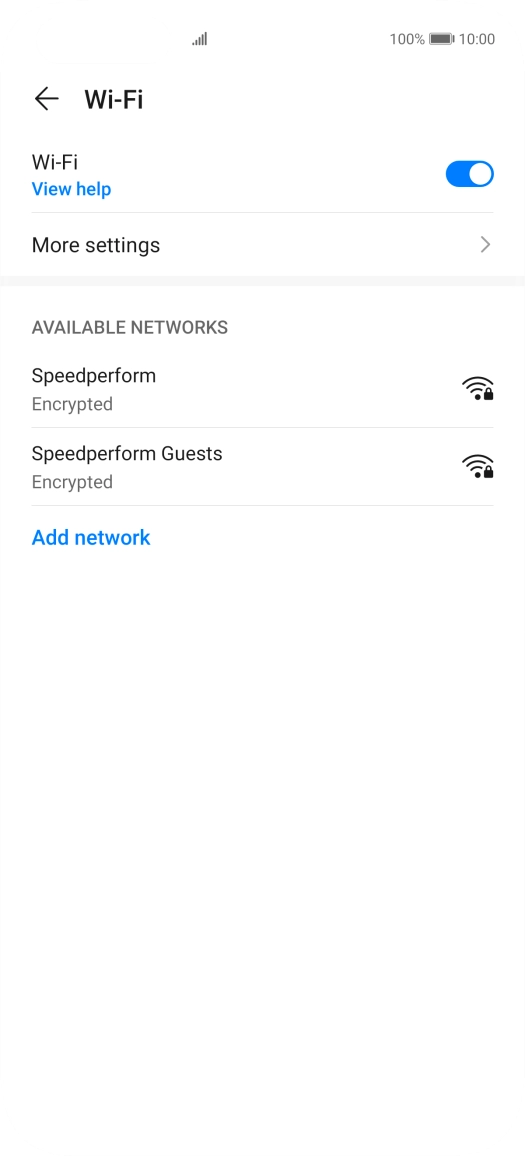 Press the required Wi-Fi network.