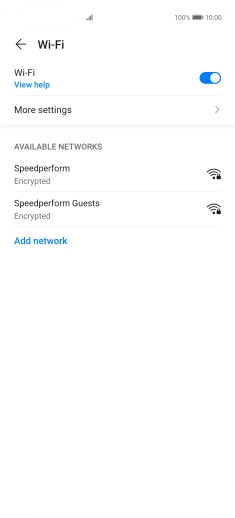 Press the required Wi-Fi network.
