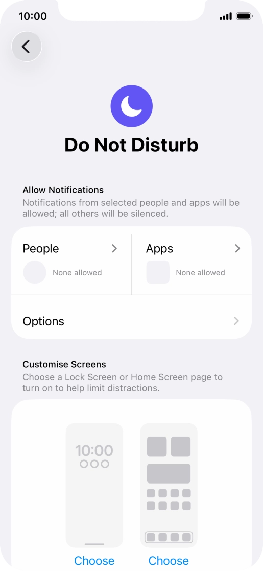 Press People and follow the instructions on the screen to select which contacts you would like to receive calls and notifications from when Do Not Disturb is turned on.