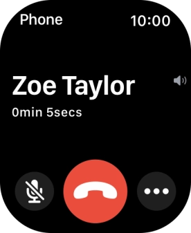 Press the end call icon to end the call and return to the home screen.