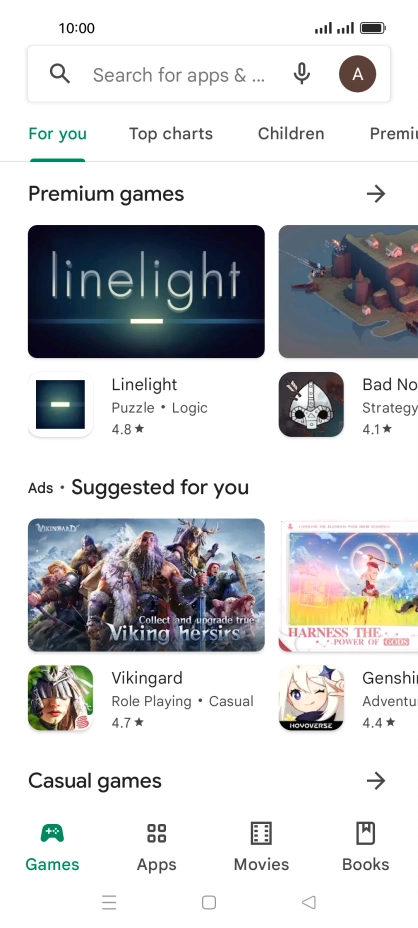 Press the profile icon.