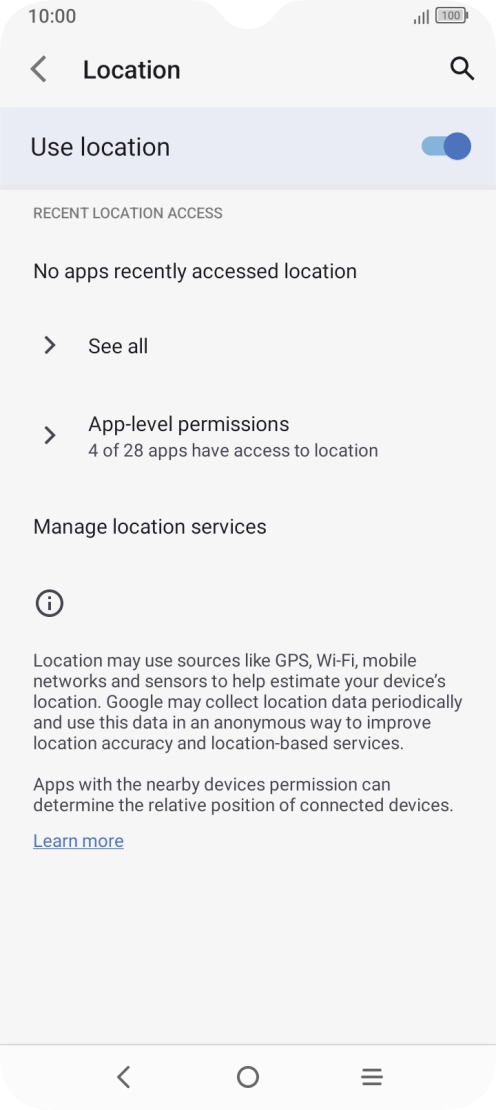 Press App-level permissions.