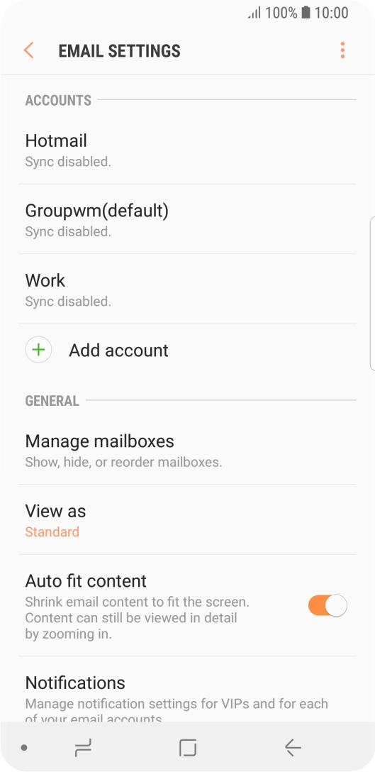 Press the required account.