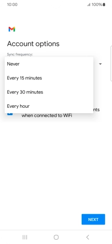 Press the required setting.