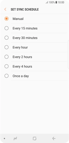 Press the required setting.