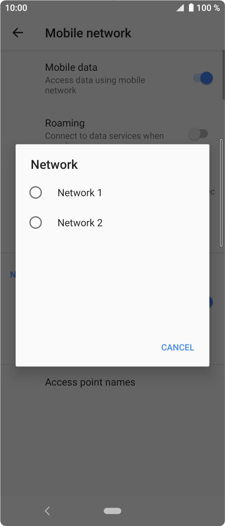 Press the required network.