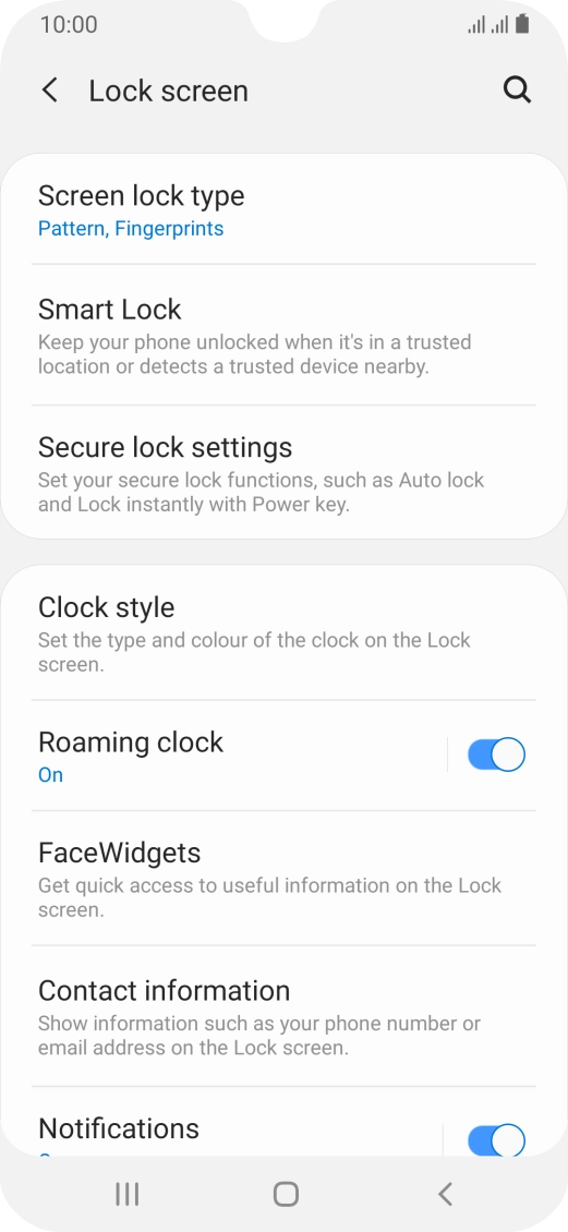 Press Screen lock type and key in the current phone lock code.