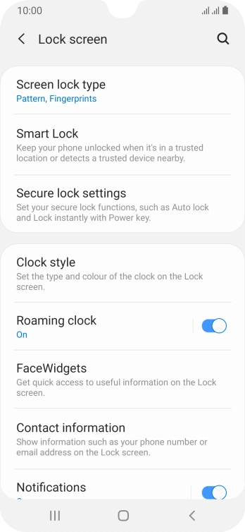 Press Screen lock type and key in the current phone lock code.