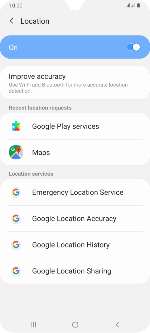 Press Google Location Accuracy.