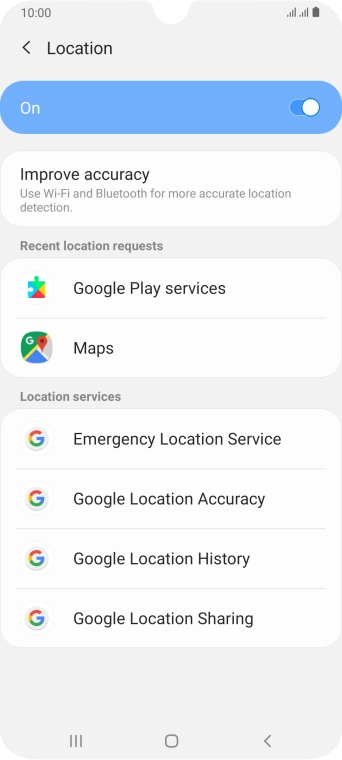 Press Google Location Accuracy.