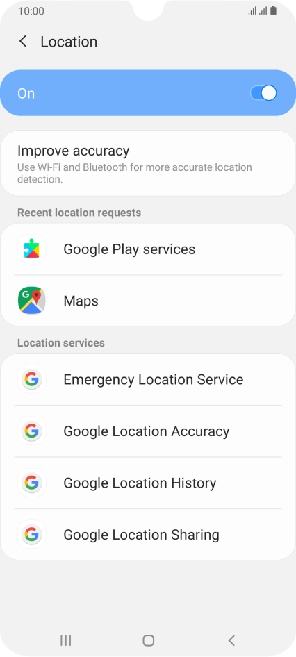 Press Google Location Accuracy.