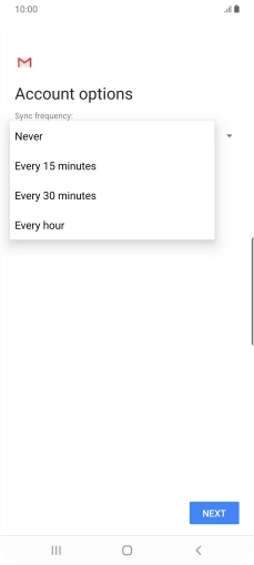 Press the required setting.