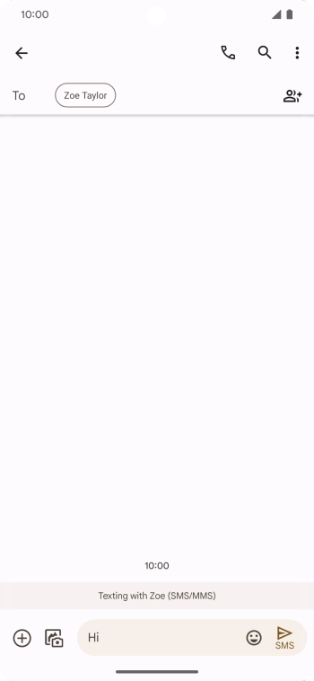 Press the send icon when you've finished your SMS.