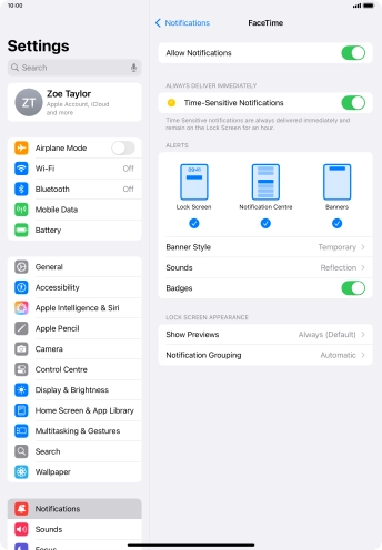 Press the indicator next to 