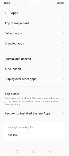 Press App management.