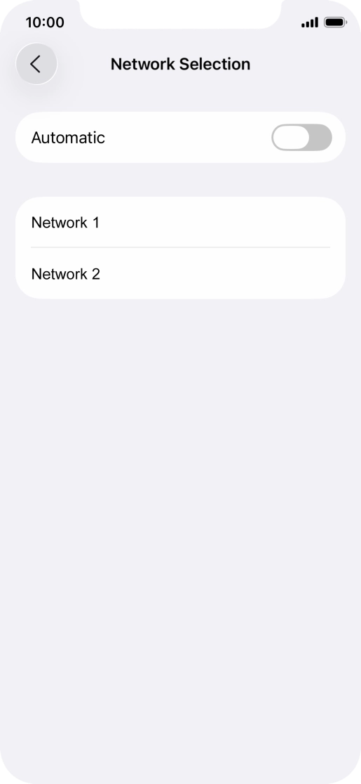 If you turn off the function, press the required network.