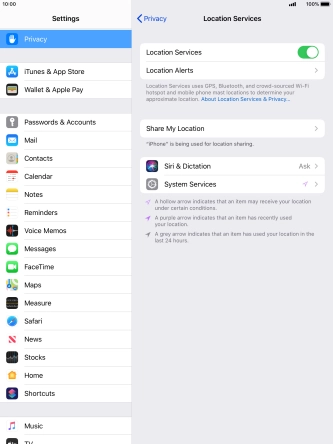 Press the required application.