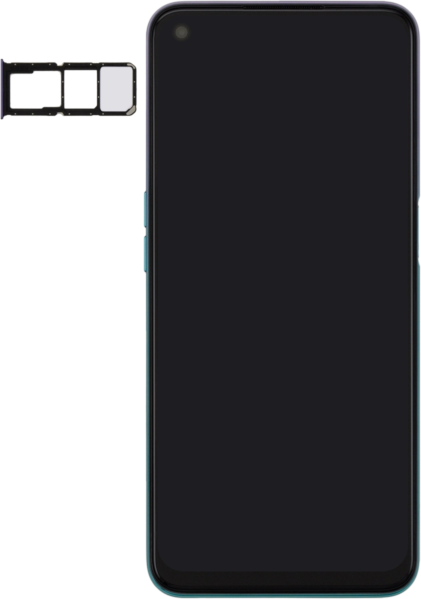 Turn your SIM so the angled corner of the SIM matches the angled corner of the second SIM holder and place your SIM in the SIM holder.