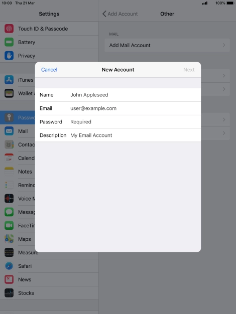 Press Name and key in the required sender name.