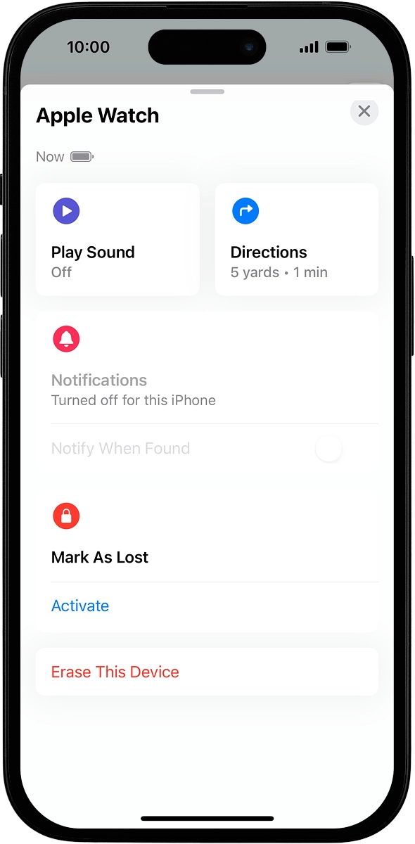 On your phone: Press Play Sound.