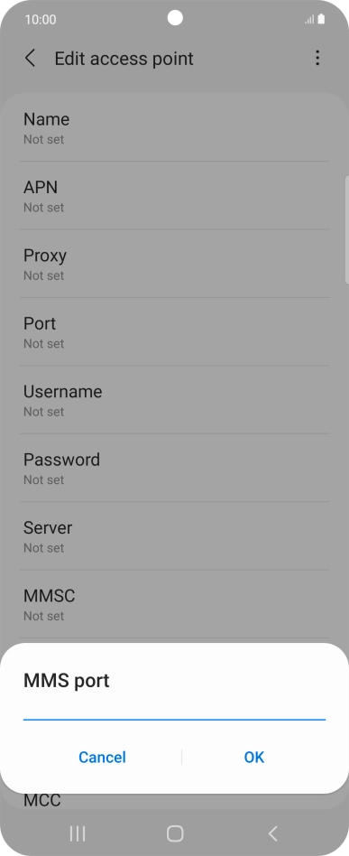 Key in 8080 and press OK.
