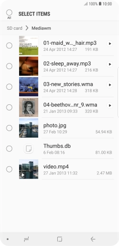 Press the required file.
