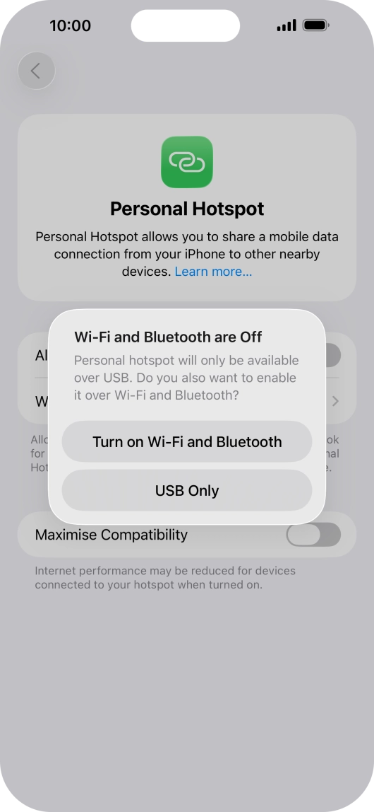 If Wi-Fi is turned off, press Turn on Wi-Fi and Bluetooth.