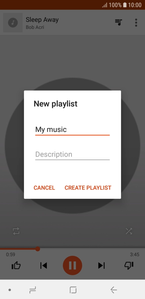 Key in a name for the playlist and press CREATE PLAYLIST.