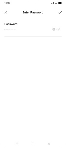 Key in the password for the Wi-Fi network and press the confirm icon.