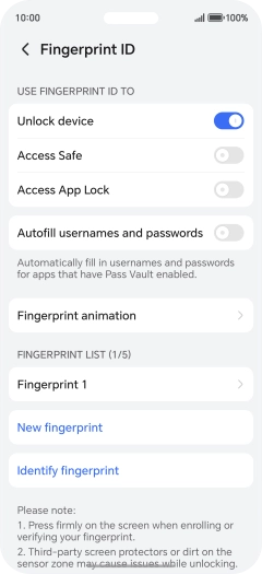 Press the required settings.