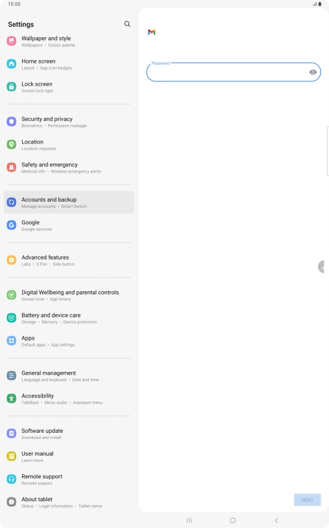 Press the field below 