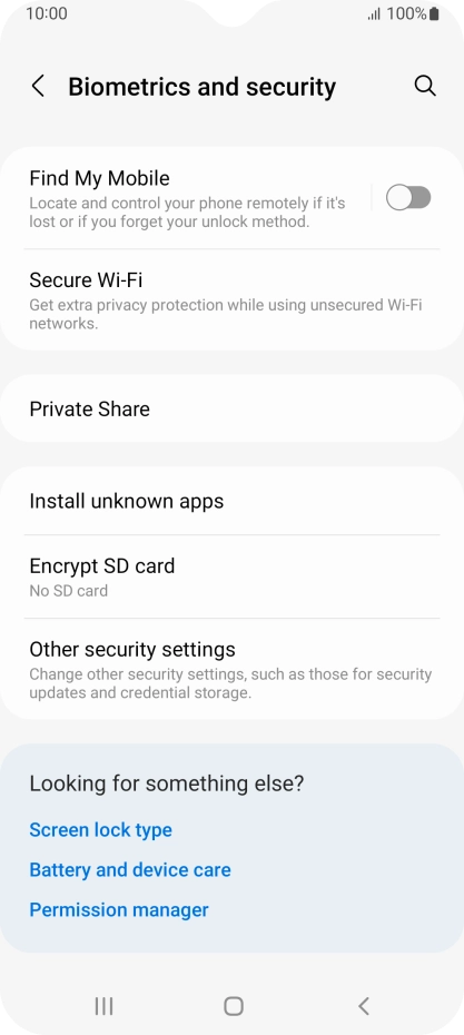 Press Other security settings.
