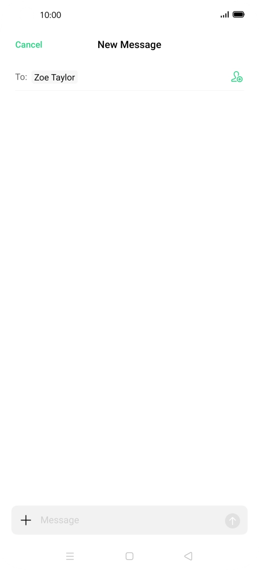 Press the text input field and write the text for your SMS.