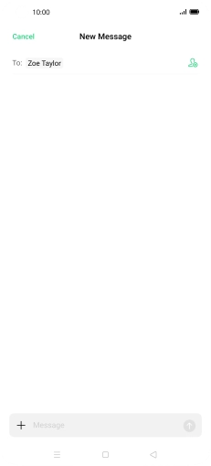 Press the text input field and write the text for your MMS.